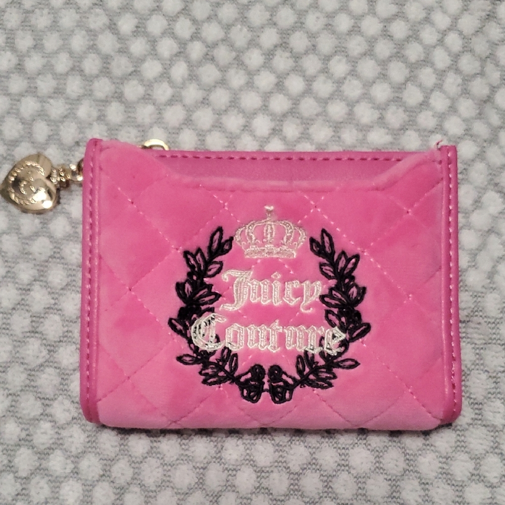 Juicy Couture Pink Quilted Card Holder Wallet
